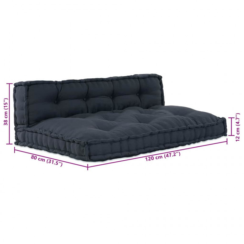 Modularny sofa patchworkowy 2 pcs Antracyt 120 x 80 x 38 cm
