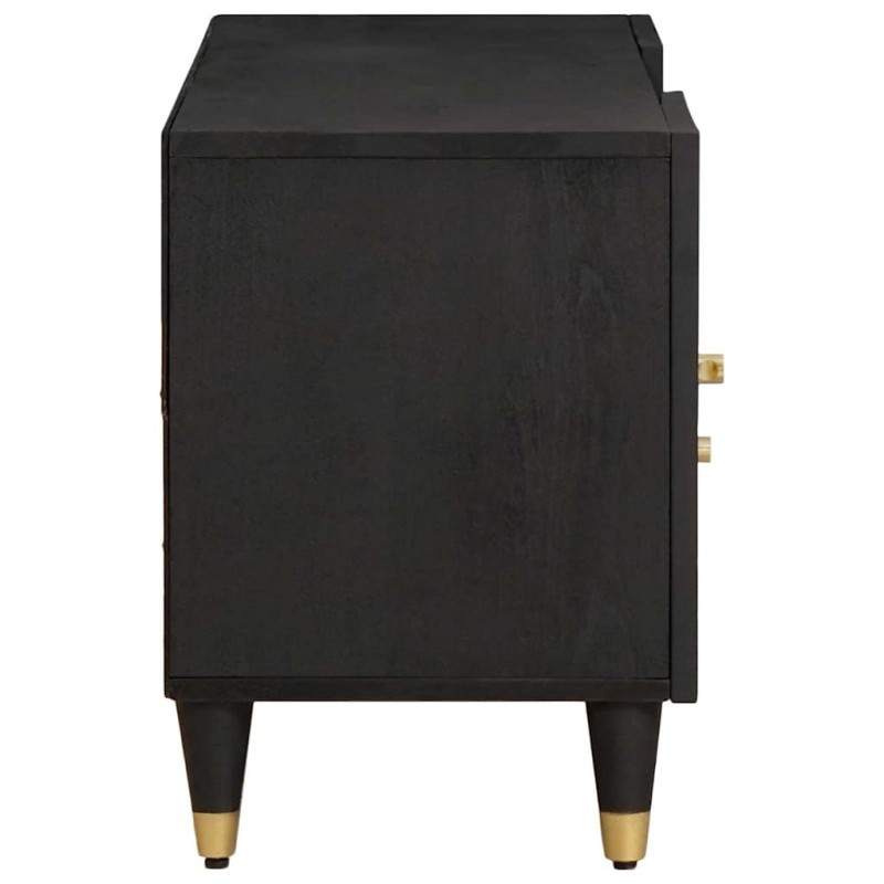 Szafka pod telewizor Czarny 105 x 33 x 46 cm Drewno z mango