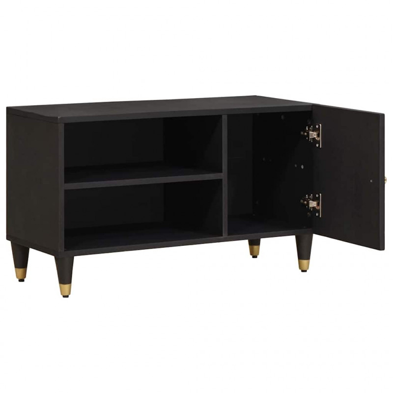 Szafka pod telewizor Czarny 80 x 33 x 46 cm Drewno z mango