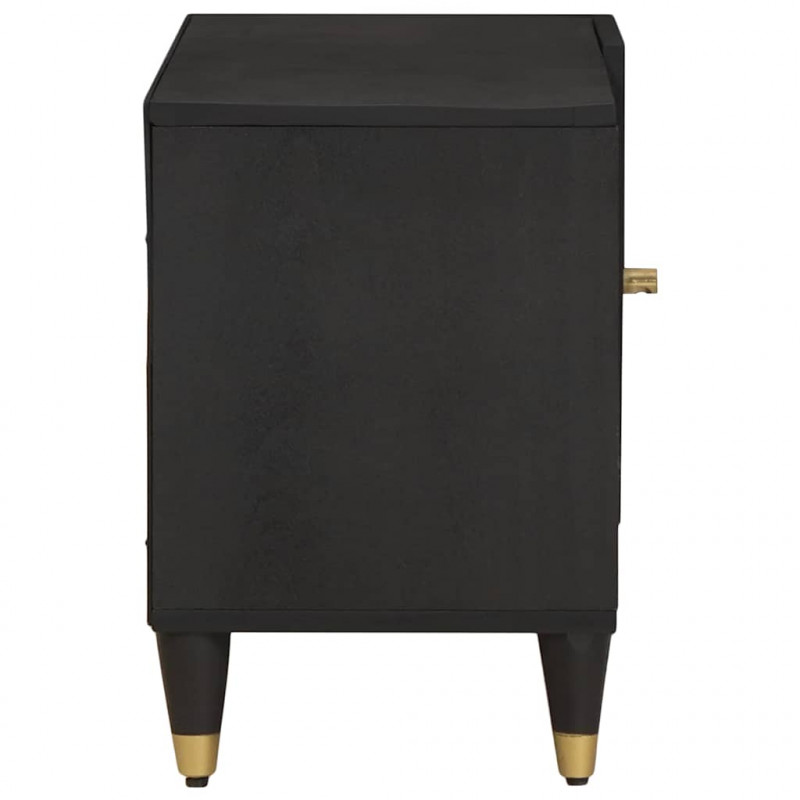 Szafka pod telewizor Czarny 80 x 33 x 46 cm Drewno z mango