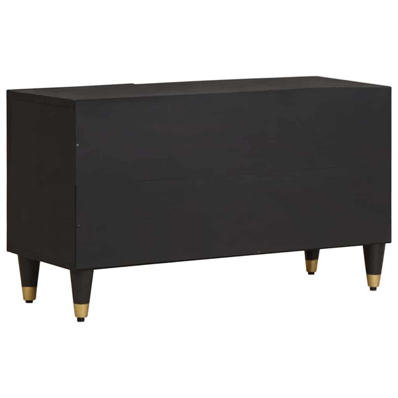 Szafka pod telewizor Czarny 80 x 33 x 46 cm Drewno z mango
