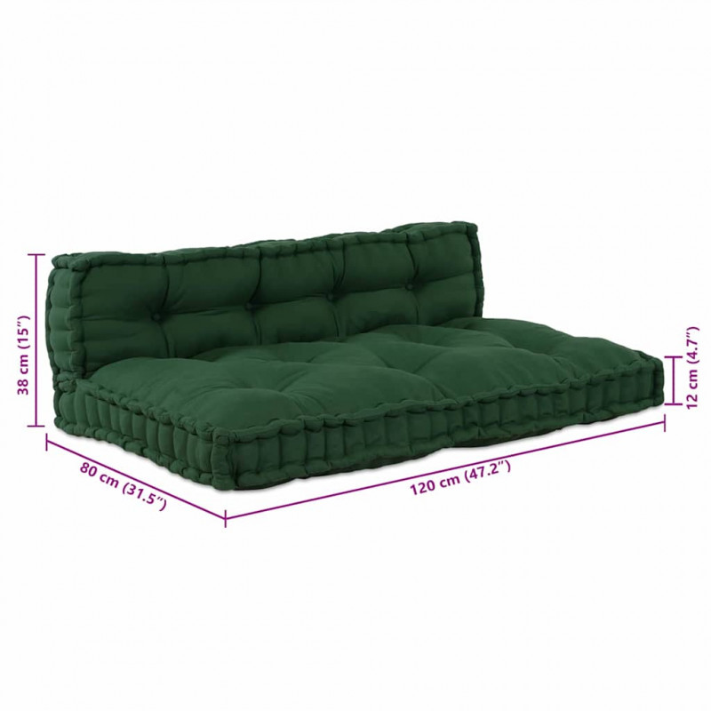 Modularny sofa patchworkowy 2 pcs Zielony 120 x 80 x 38 cm
