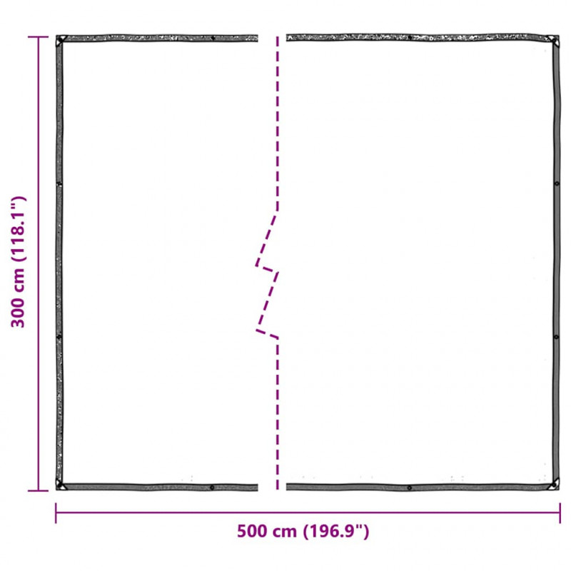 Przezroczysta plandeka z oczkami 3x5 m Polietylen