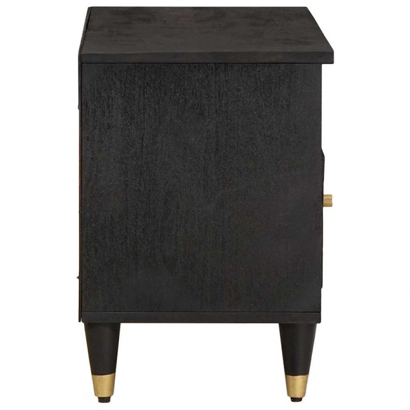 Szafka pod telewizor Czarny 80 x 33 x 46 cm Drewno z mango