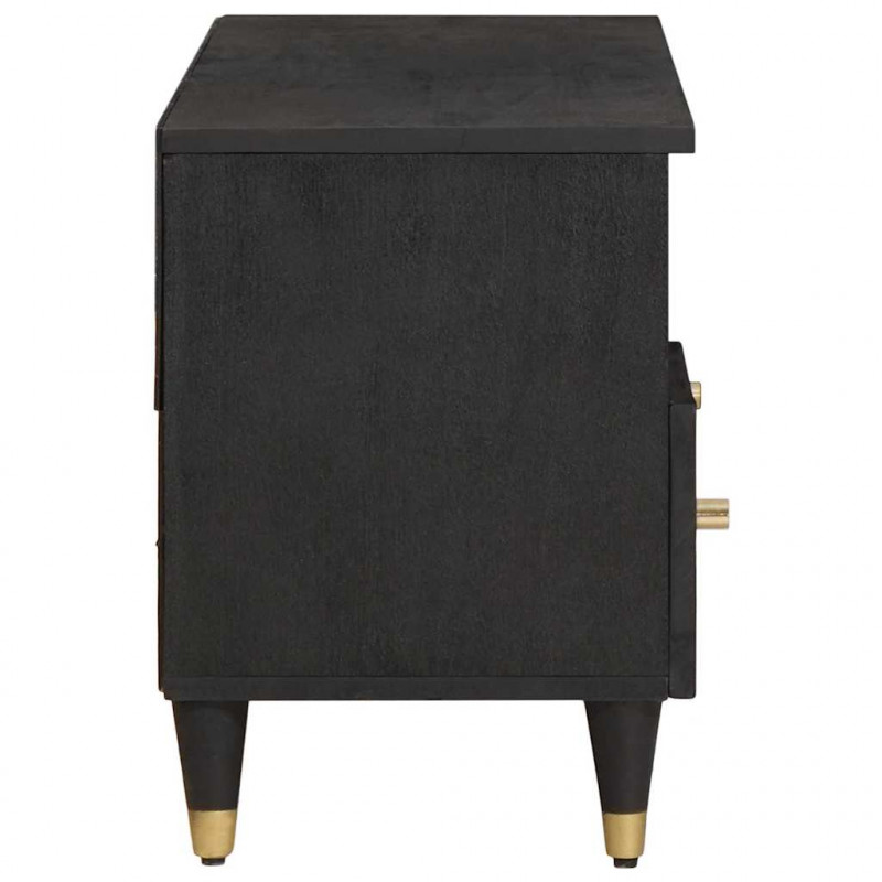 Szafka pod telewizor Czarny 100 x 33 x 46 cm Drewno z mango