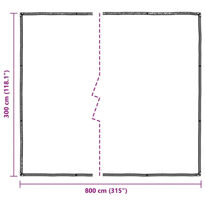 Przezroczysta plandeka z oczkami 3x8 m Polietylen