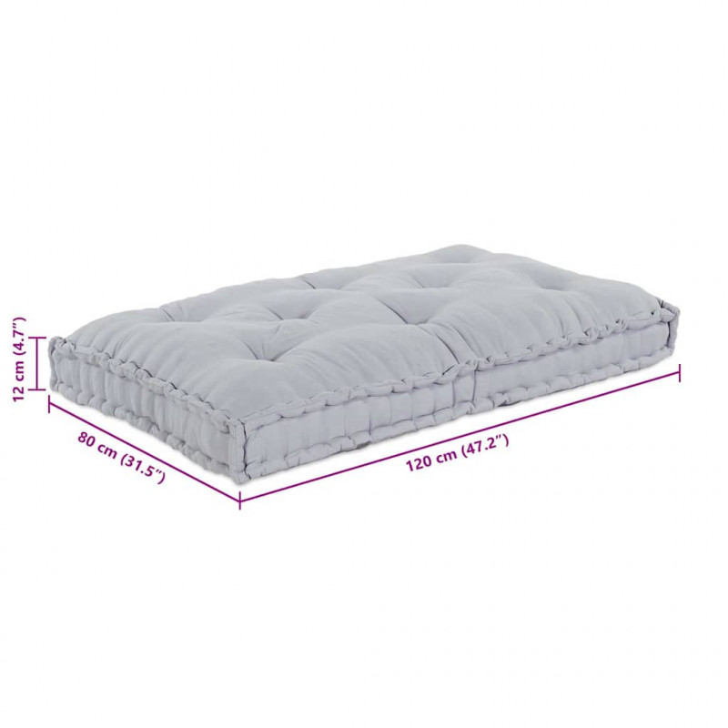 Modularny sofa patchworkowy Szary 120 x 80 x 12 cm tkanina