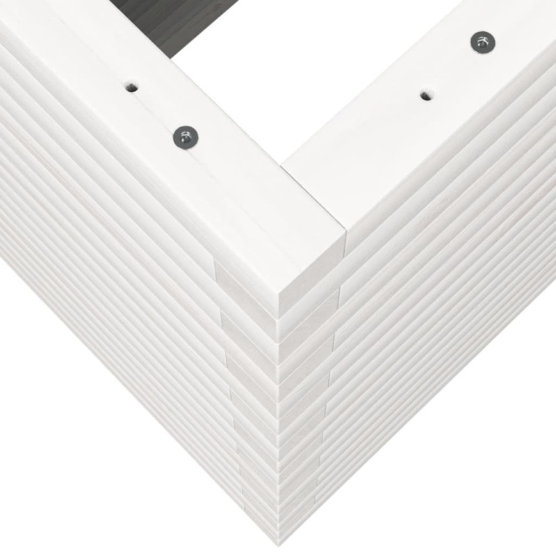 Donica ogrodowa, biała, 110x40x68,5 cm, lite drewno sosnowe