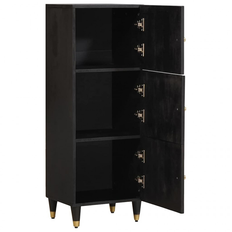 Highboard z półką Czarny 40 x 33 x 110 cm Drewno z mango