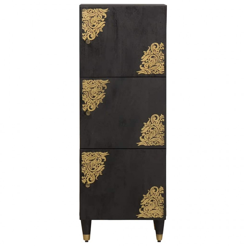 Highboard z półką Czarny 40 x 33 x 110 cm Drewno z mango