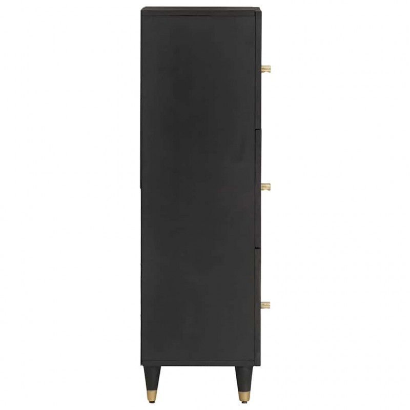 Highboard z półką Czarny 40 x 33 x 110 cm Drewno z mango
