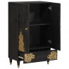 Highboard z szufladą Czarny 60 x 33 x 100 cm Drewno z mango