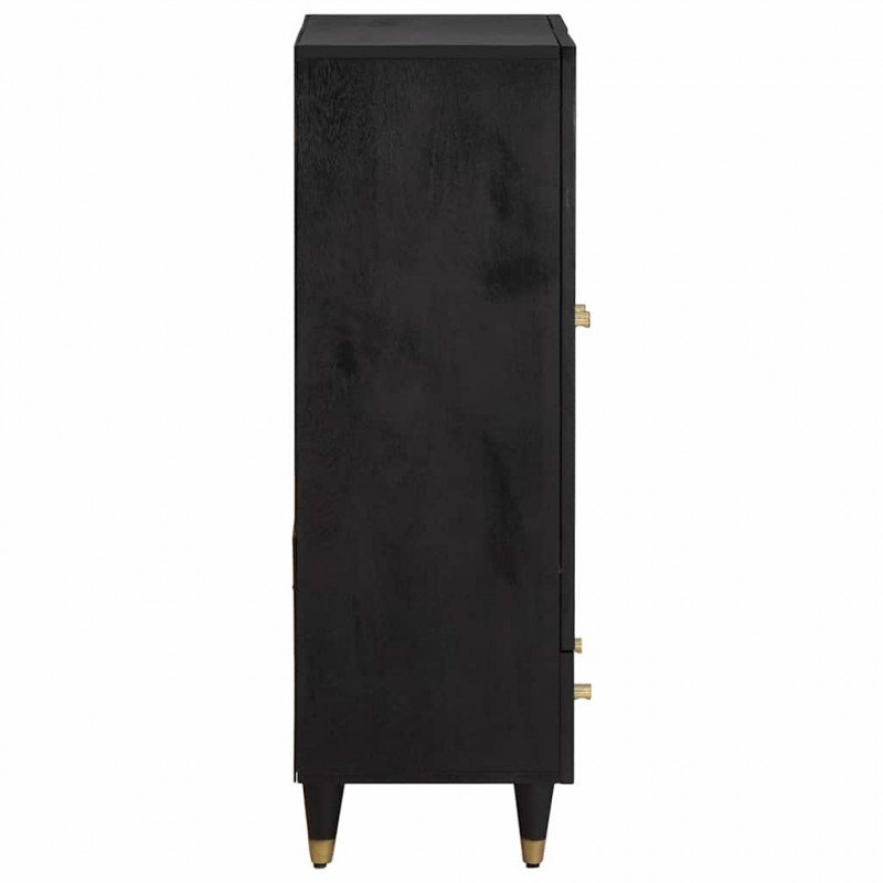 Highboard z szufladą Czarny 60 x 33 x 100 cm Drewno z mango