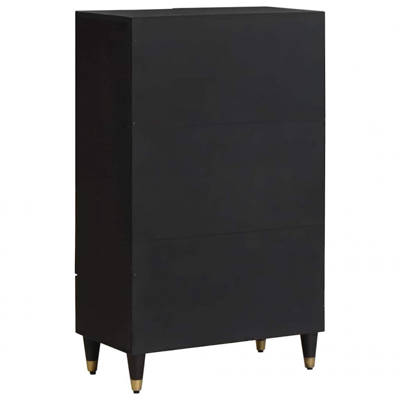 Highboard z szufladą Czarny 60 x 33 x 100 cm Drewno z mango