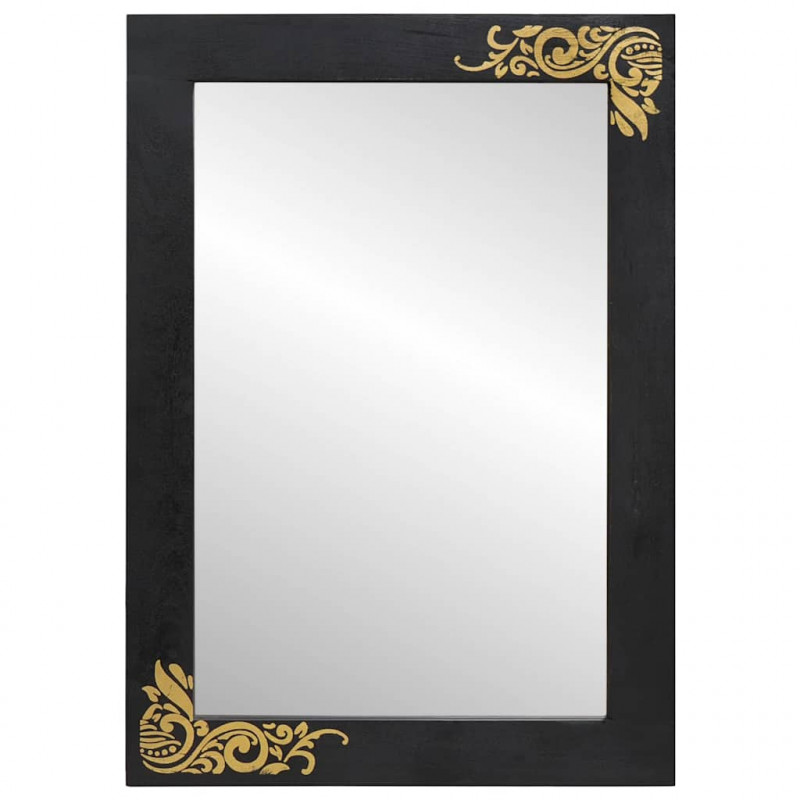 Lustro łazienkowe Z lustrem Czarny i Srebrny 70 x 50 x 2,5 cm