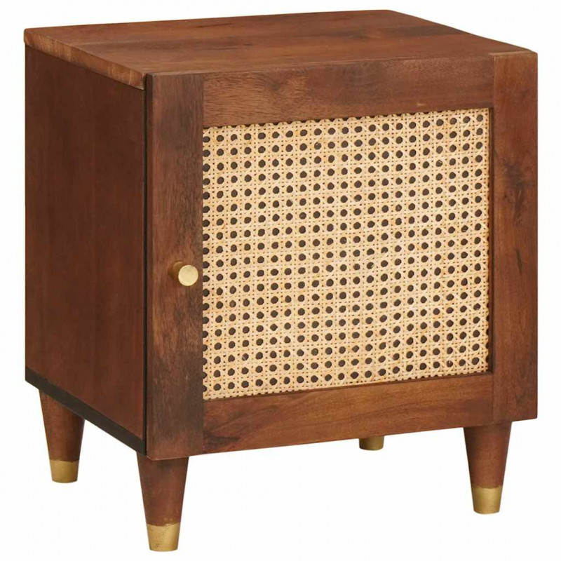 Szafka Nocna Brązowy 40 x 33,5 x 46 cm Lite drewno akacjowe