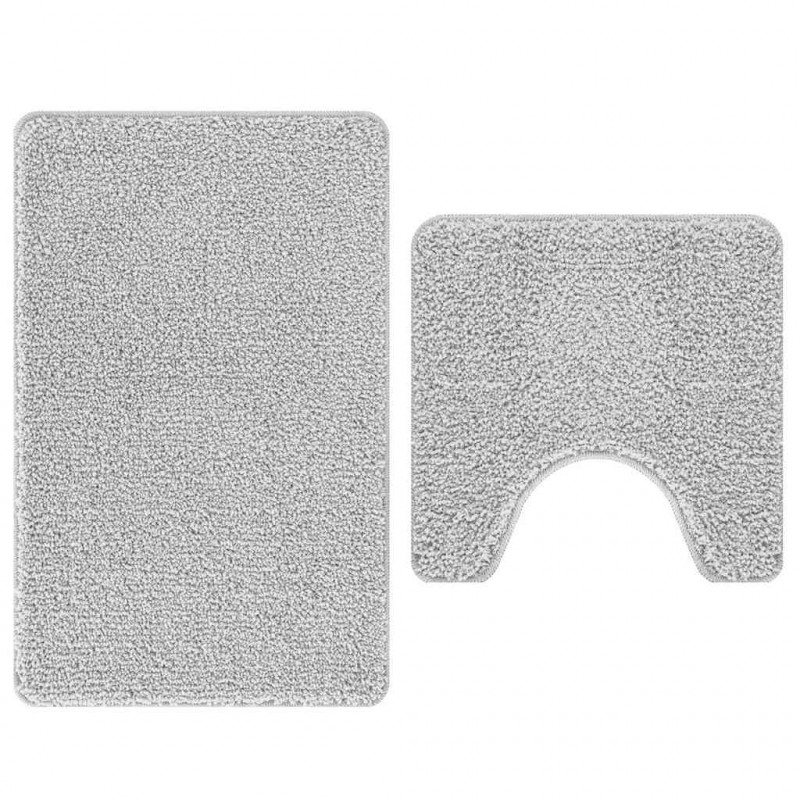 Zestaw mat łazienkowych antypoślizgowych 2 pcs Szary PP