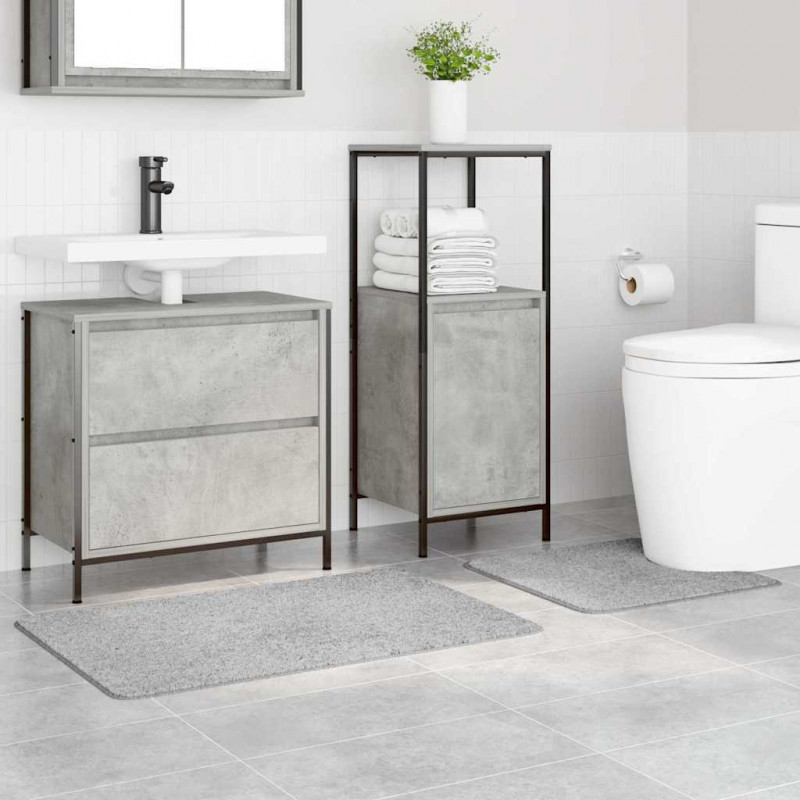 Zestaw mat łazienkowych antypoślizgowych 2 pcs Szary PP