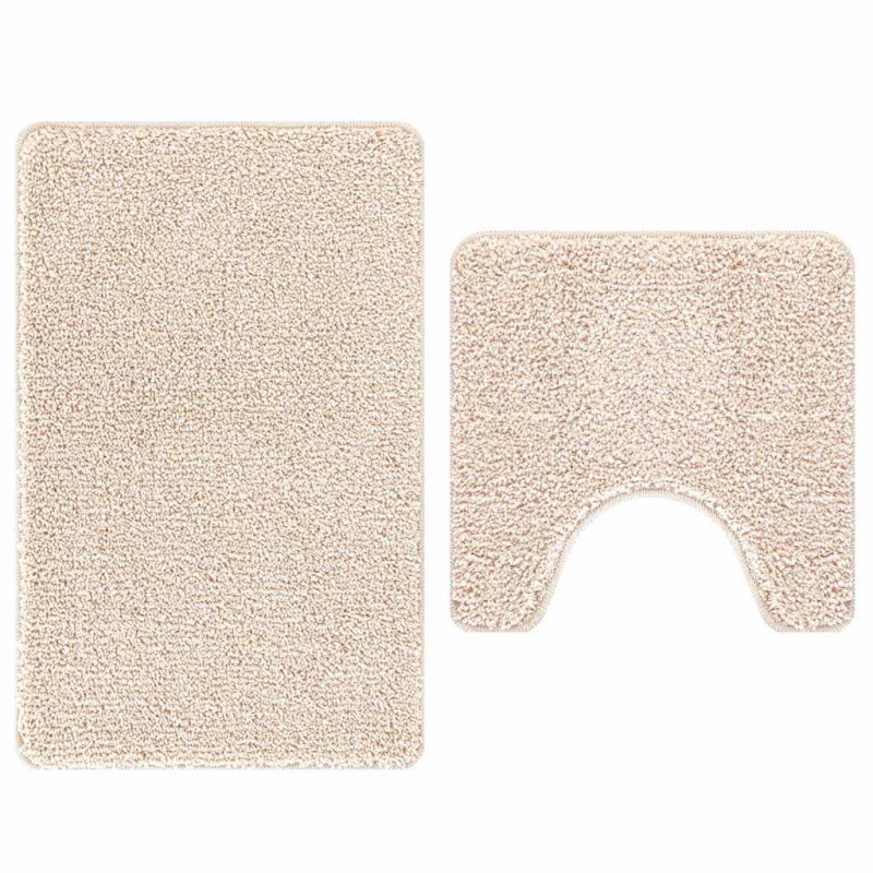Zestaw mat łazienkowych antypoślizgowych 2 pcs Kremowy PP