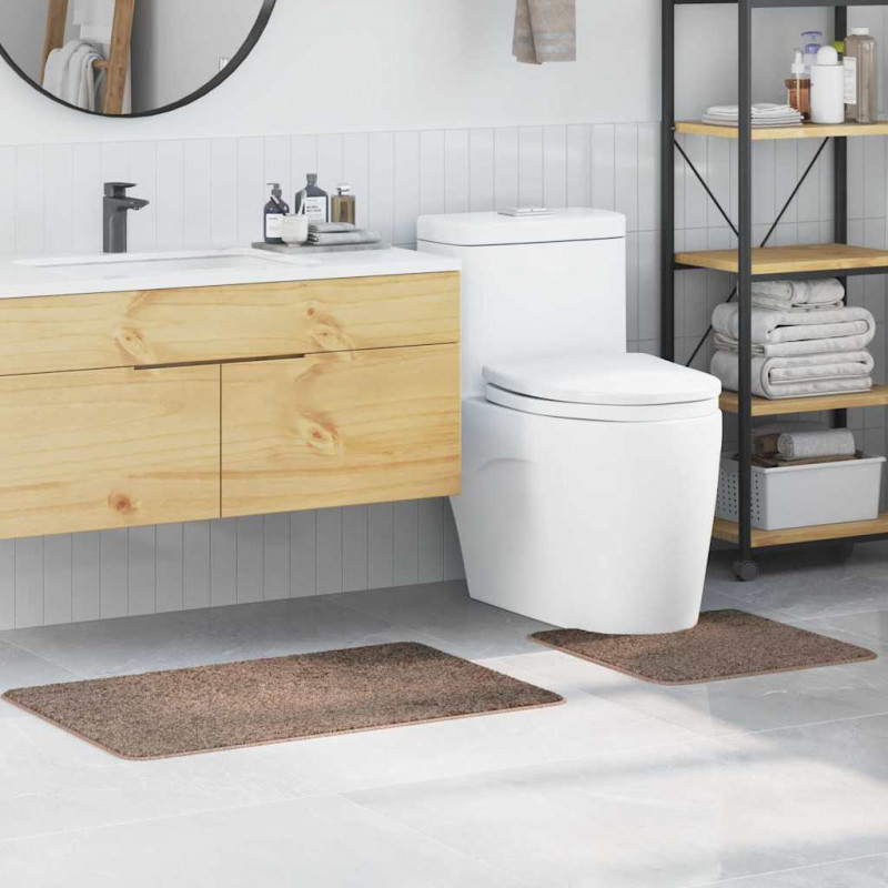 Zestaw mat łazienkowych antypoślizgowych 2 pcs Brązowy PP