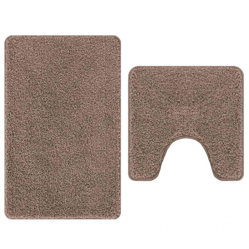 Zestaw mat łazienkowych antypoślizgowych 2 pcs Brązowy PP