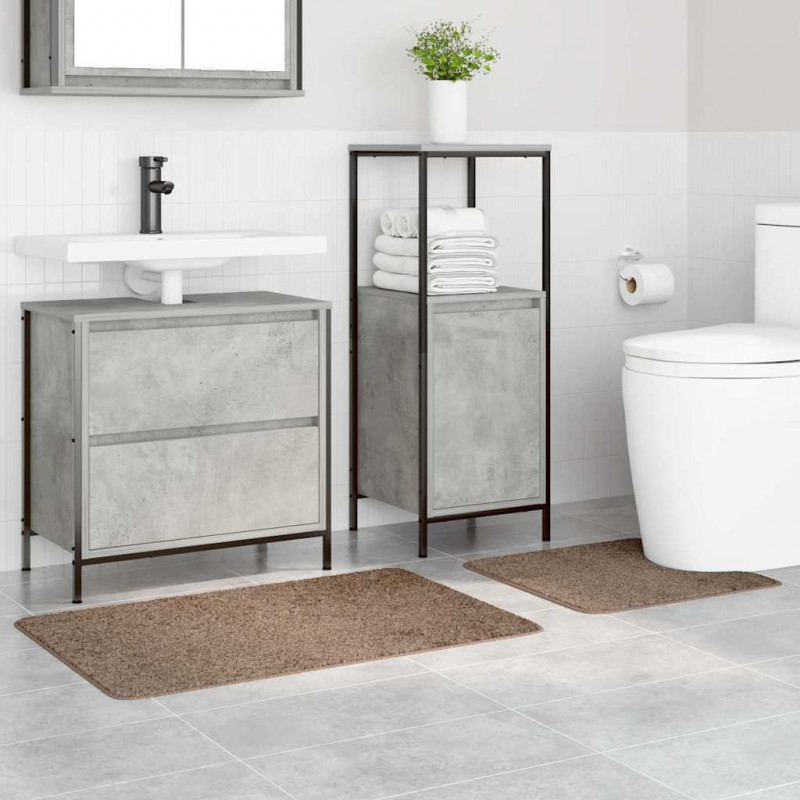 Zestaw mat łazienkowych antypoślizgowych 2 pcs Brązowy PP