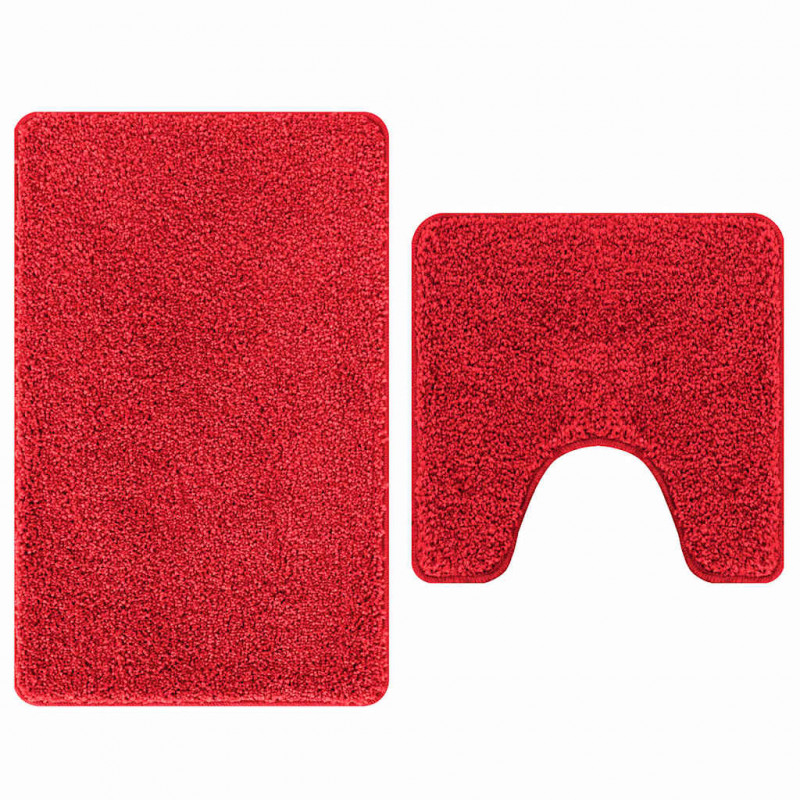 Zestaw mat łazienkowych antypoślizgowych 2 pcs Czerwony PP
