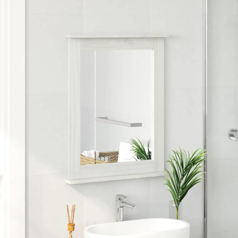 Lustro VIGO Antyczna biel 55,5 x 5 x 70 cm Lite drewno sosnowe