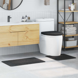 Zestaw mat łazienkowych antypoślizgowych 3 pcs ciemno szary PP