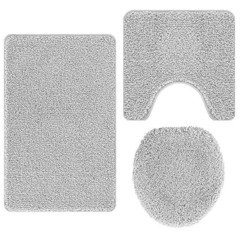 Zestaw mat łazienkowych antypoślizgowych 3 pcs Szary PP