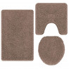 Zestaw mat łazienkowych antypoślizgowych 3 pcs Brązowy PP