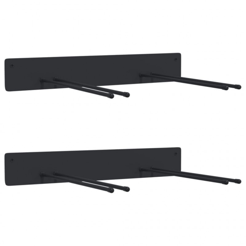 Ścienne wieszaki na narzędzia ogrodowe, 2 szt., czarne, stalowe