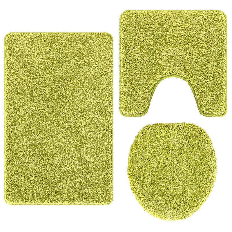 Zestaw mat łazienkowych antypoślizgowych 3 pcs Zielony PP