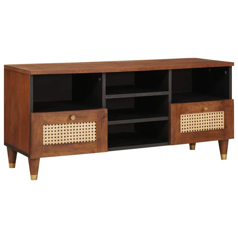 Szafka pod telewizor Brązowy 100 x 33,5 x 46 cm Drewno z mango