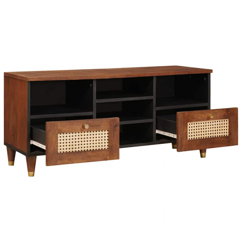 Szafka pod telewizor Brązowy 100 x 33,5 x 46 cm Drewno z mango