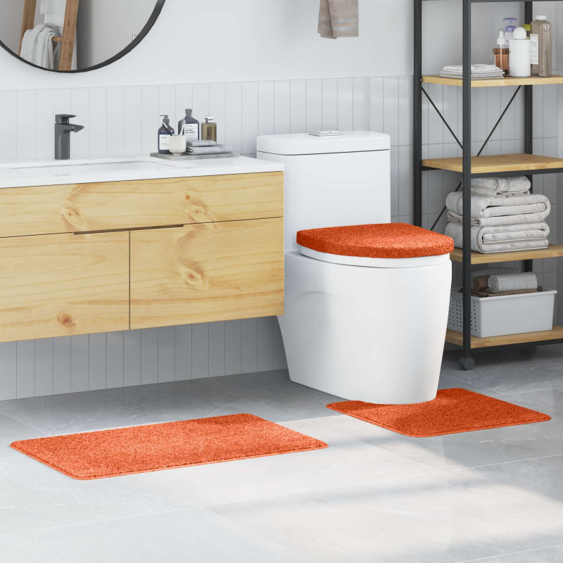 Zestaw mat łazienkowych antypoślizgowych 3 pcs Pomarańczowy PP