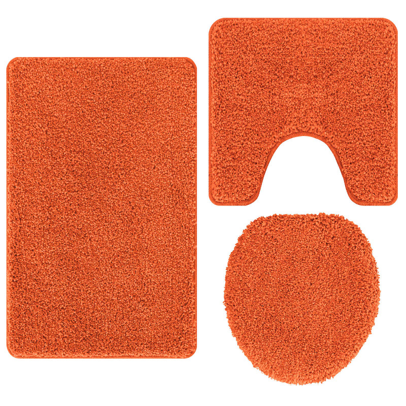 Zestaw mat łazienkowych antypoślizgowych 3 pcs Pomarańczowy PP