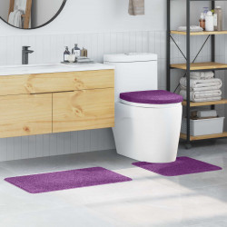 Zestaw mat łazienkowych antypoślizgowych 3 pcs Fioletowy PP