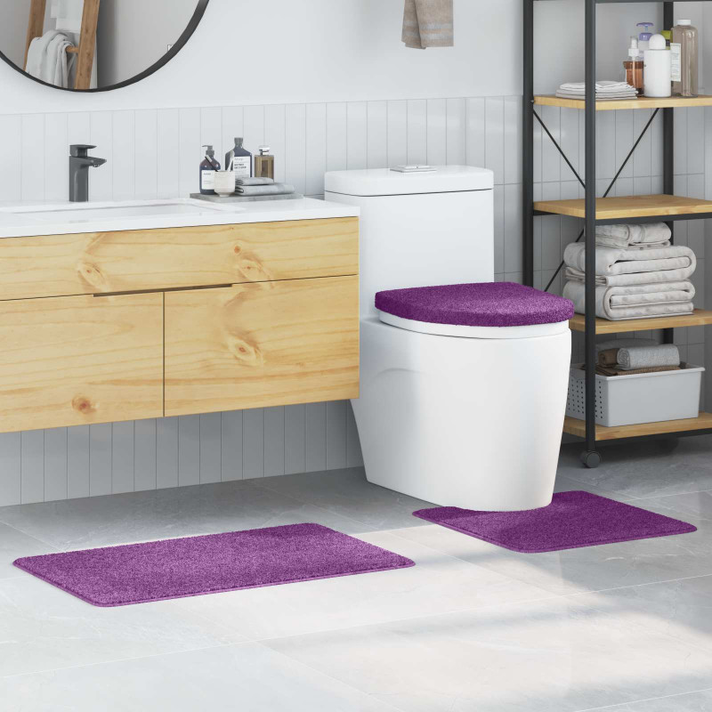 Zestaw mat łazienkowych antypoślizgowych 3 pcs Fioletowy PP