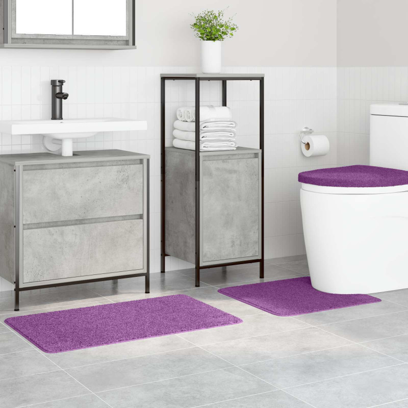 Zestaw mat łazienkowych antypoślizgowych 3 pcs Fioletowy PP