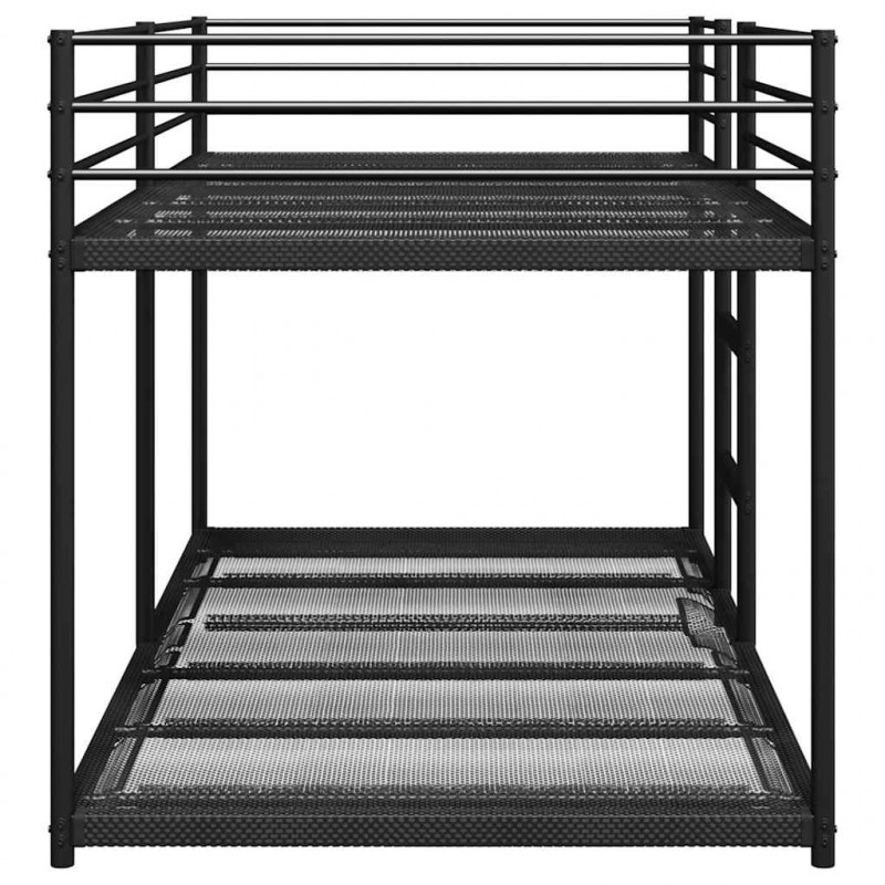 Łóżko piętrowe bez materaca, czarne, 100x200 cm, stal
