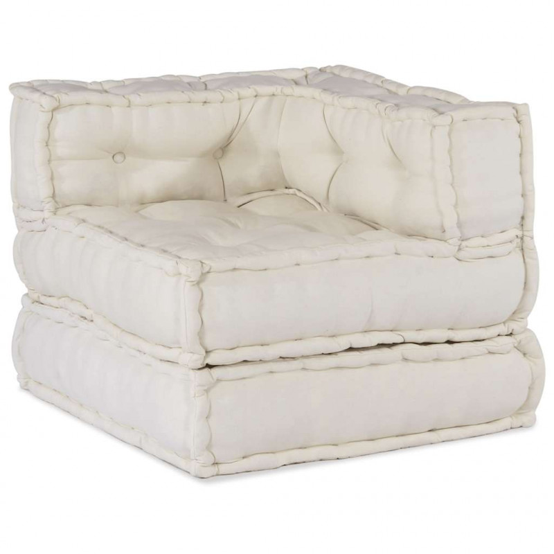 Modułowa sofa w kolorze kremowym, 70x70x54, tkanina