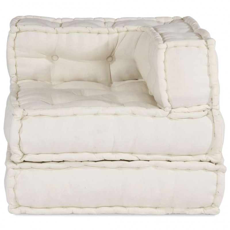 Modułowa sofa w kolorze kremowym, 70x70x54, tkanina
