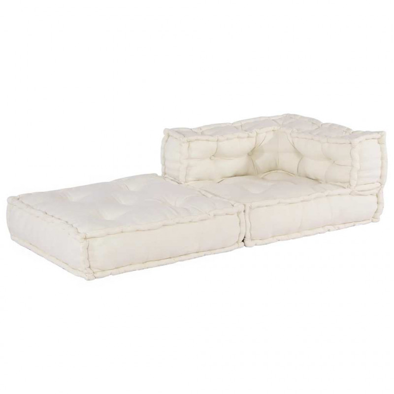 Modułowa sofa w kolorze kremowym, 70x70x54, tkanina