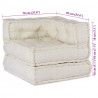 Modułowa sofa w kolorze kremowym, 70x70x54, tkanina