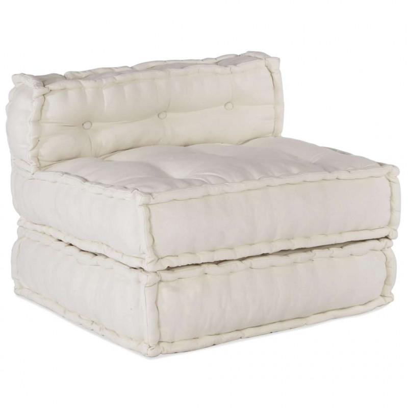 Modułowa sofa w kolorze kremowym, 70x70x54, tkanina