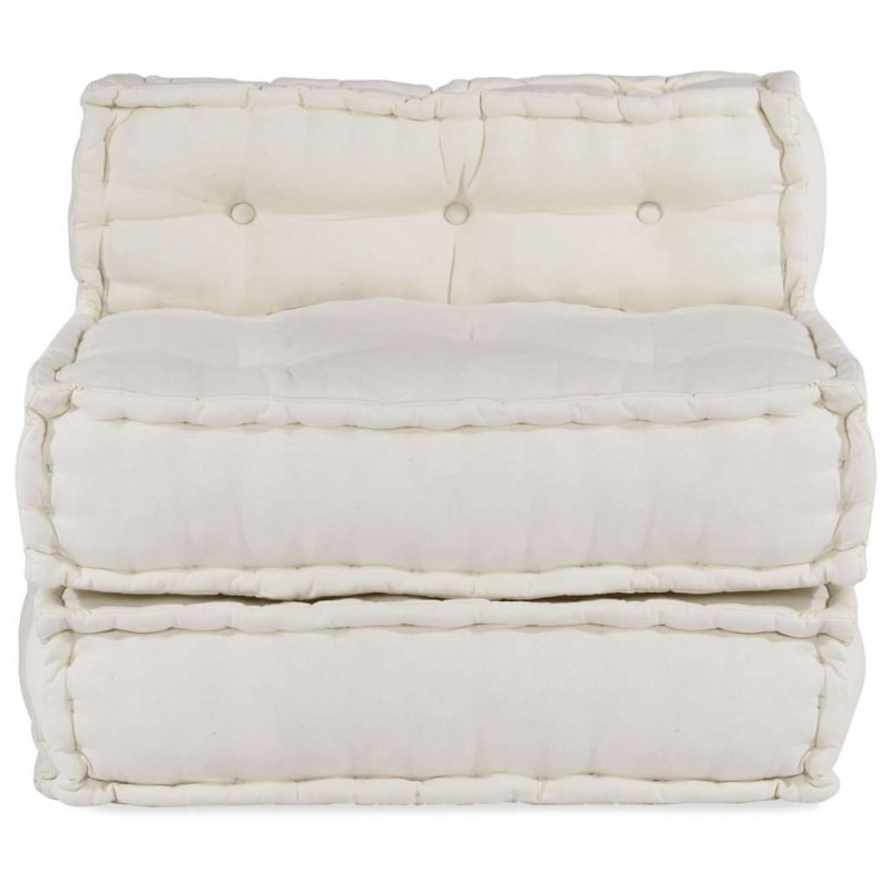 Modułowa sofa w kolorze kremowym, 70x70x54, tkanina