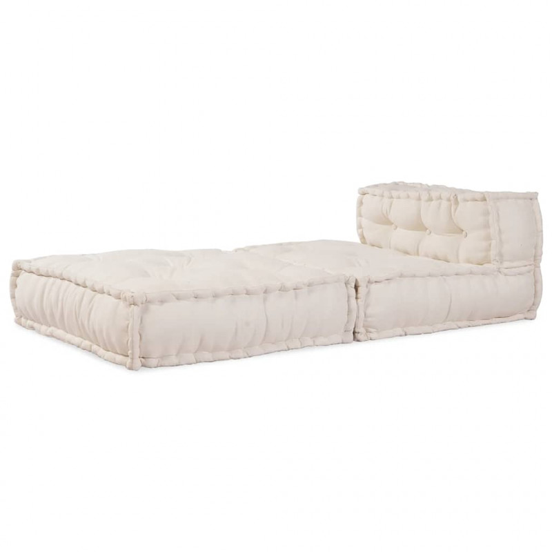 Modułowa sofa w kolorze kremowym, 70x70x54, tkanina