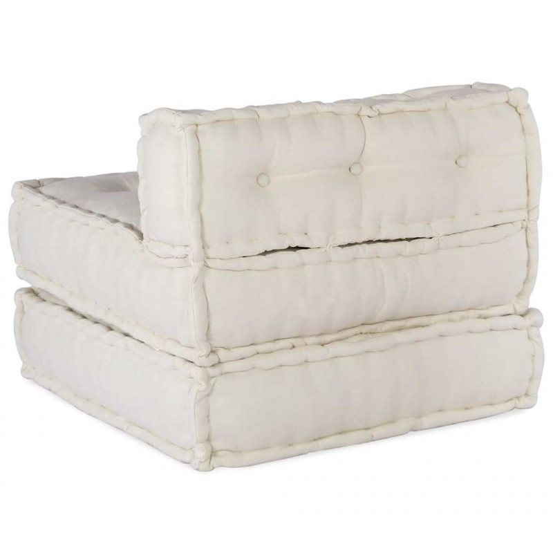 Modułowa sofa w kolorze kremowym, 70x70x54, tkanina