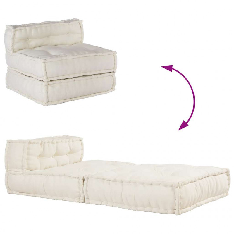 Modułowa sofa w kolorze kremowym, 70x70x54, tkanina